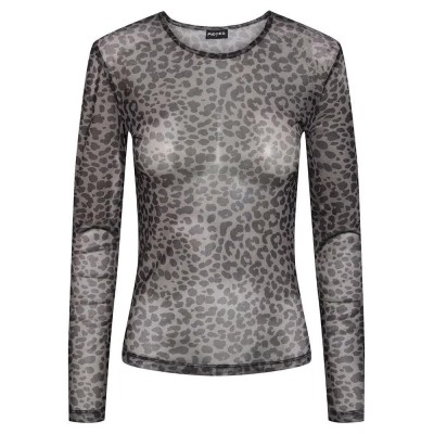 тениска,дамски,тениски,pieces,ninni,long,sleeve,t,shirt,grey,(black,aop,leo)