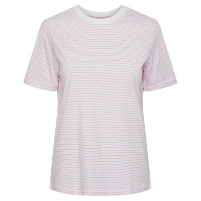тениска,дамски,тениски,pieces,ria,fold,up,stripes,short,sleeve,t,shirt,pink,(bright,white,stripes,pastel,lavender)