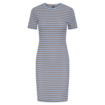 рокля,дамски,поли,и,рокли,pieces,ruka,short,sleeve,dress,blue,(hydrangea,stripes,silver,mink)