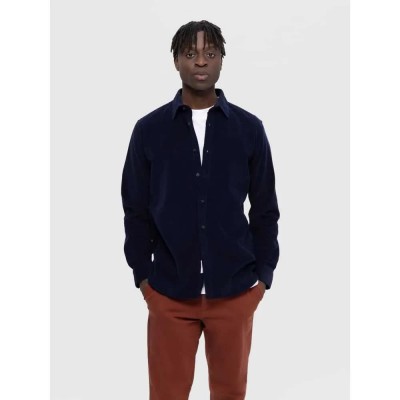 риза,с,дълъг,ръкав,мъжки,ризи,selected,regowen,cord,long,sleeve,shirt,blue,(navy,blazer)