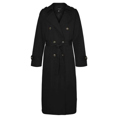 палто,дамски,якета,и,палта,vero,moda,chloe,long,trench,coat,black,(black)