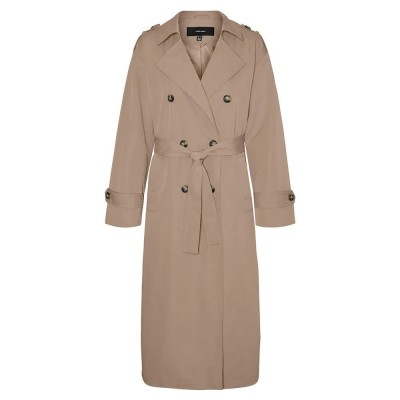 палто,дамски,якета,и,палта,vero,moda,chloe,long,trench,coat,beige