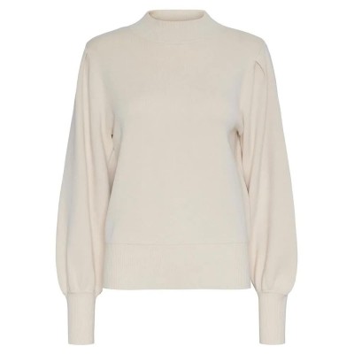 блуза,дамски,пуловери,дамски,плетени,дрехи,yas,fonny,high,neck,sweater,birch,(beige)