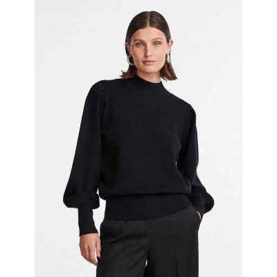 блуза,дамски,пуловери,дамски,плетени,дрехи,yas,fonny,high,neck,sweater,black