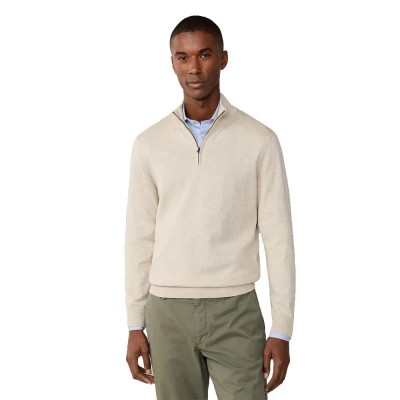 блуза,мъжки,пуловери,дамски,пуловери,façonnable,cosilk,half,zip,sweater,beige,(light,beige)