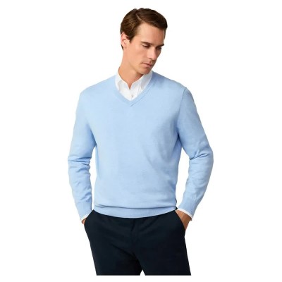 блуза,мъжки,пуловери,дамски,пуловери,façonnable,cosilk,v,neck,sweater,blue,(horizon,blue)