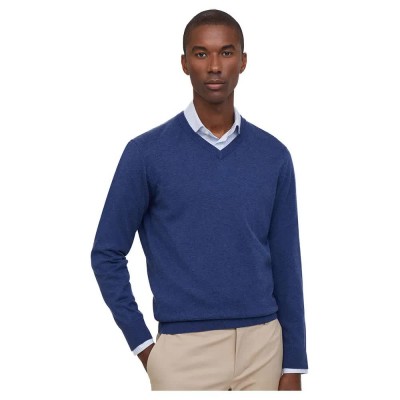 блуза,мъжки,пуловери,дамски,пуловери,façonnable,cosilk,v,neck,sweater,blue,(naval,blue)
