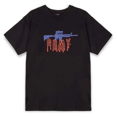 тениска,мъжки,тениски,grimey,back,at,you,regular,short,sleeve,t,shirt,black,(black)