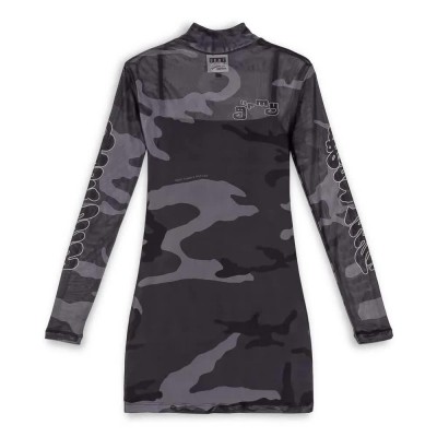 рокля,дамски,поли,и,рокли,grimey,tusker,temple,micro,mesh,long,sleeve,short,dress,grey,(black)