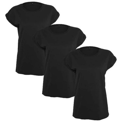 тениска,дамски,тениски,build,your,brand,by021a,short,sleeve,t,shirt,3,units,black,(black,black,black)