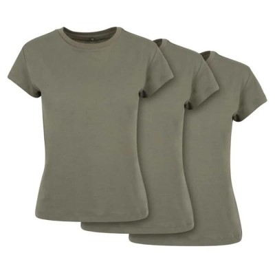 тениска,дамски,тениски,build,your,brand,by052b,short,sleeve,t,shirt,3,units,green,(olive)