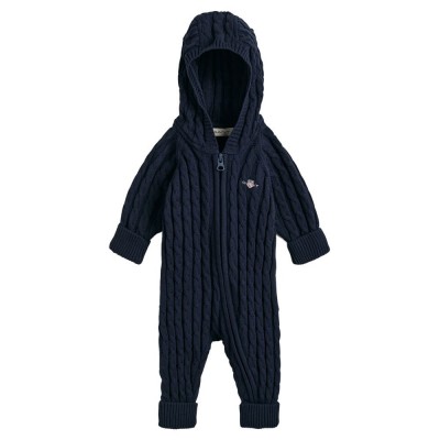 бебешки,гащеризон,детски,облекла,за,момчета,gant,cable,shield,one,piece,baby,jumpsuit,black
