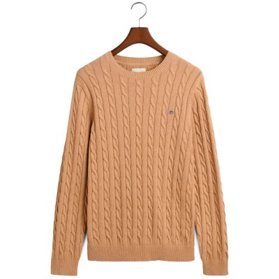 блуза,мъжки,пуловери,gant,cable,sweater,khaki,mel,(beige)