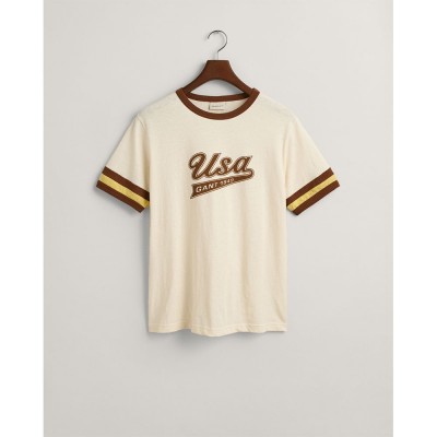 тениска,мъжки,тениски,gant,usa,fancy,short,sleeve,t,shirt,beige