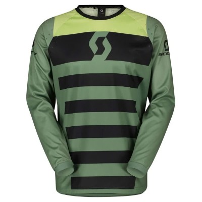 блуза,с,дълъг,ръкав,мъжки,тениски,дамски,тениски,scott,evo,race,long,sleeve,jersey,green,(green,black)