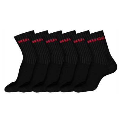чорапи,мъжки,чорапи,hugo,qs,rib,logo,cc,socks,6,pairs,black