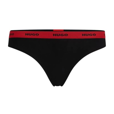 дамско,бельо,дамски,бикини,и,танкини,hugo,stripe,pyp,thong,black,(black,black)