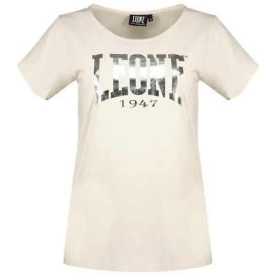 тениска,дамски,тениски,leone1947,big,logo,basic,short,sleeve,t,shirt,white,(beige)