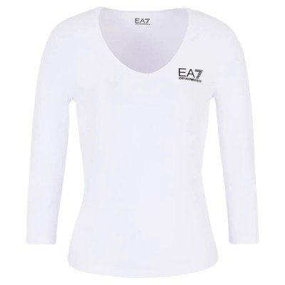 тениска,дамски,тениски,ea7,emporio,armani,8ntt55,long,sleeve,v,neck,t,shirt,white,(white)