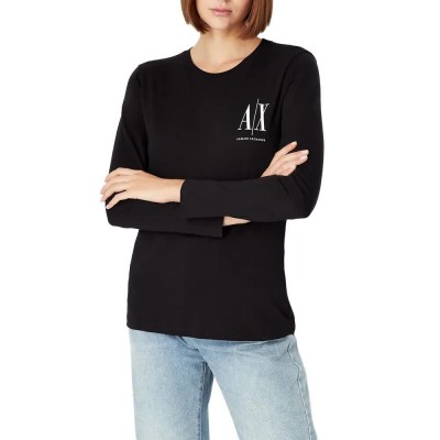 тениска,дамски,тениски,armani,exchange,8nytlx,yjg3z,long,sleeve,t,shirt,black