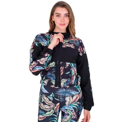 яке,дамски,якета,и,палта,hurley,wispy,leaves,pop,over,jacket,multicolor,(black)