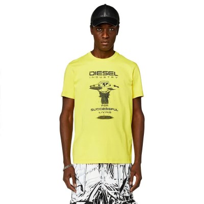 тениска,мъжки,тениски,diesel,diegor,k69,short,sleeve,t,shirt,blazing,yellow,(yellow)