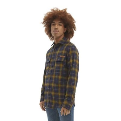 карирана,риза,мъжки,ризи,hydroponic,big,sur,long,sleeve,shirt,brown,(navy,brown,check)