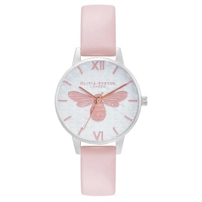 часовник,часовници,olivia,burton,ob16fb25,watch,pink,(silver,pink,white)