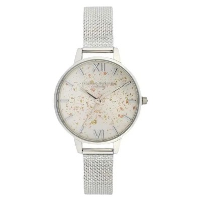 часовник,часовници,olivia,burton,ob16gd14,watch,beige,(silver,silver,beige)
