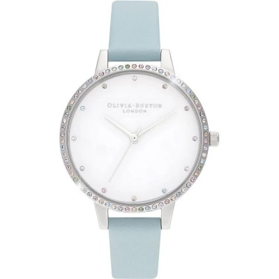часовник,часовници,olivia,burton,ob16rb19,watch,clear,(silver,blue,white)