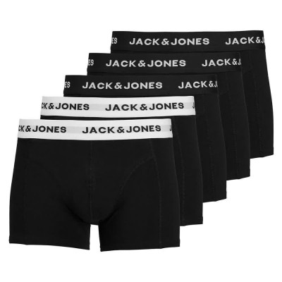 боксерки,мъжко,бельо,jack,&,jones,solid,boxers,5,units,black,detail,black,white,wb,(black)