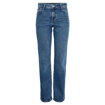 дънки,дамски,панталони,pieces,kelly,straight,fit,mb402,mid,waist,jeans,blue