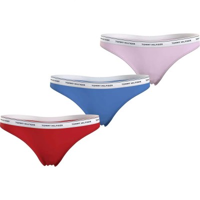 дамско,бельо,дамски,бикини,и,танкини,tommy,hilfiger,uw0uw04894,premium,essentials,thong,3,units,multicolor