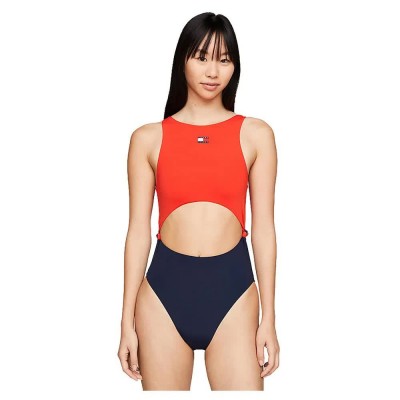 бански,костюм,дамски,бански,костюми,tommy,jeans,cut,out,one,piece,swimsuit,orange
