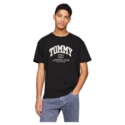 тениска,мъжки,тениски,tommy,jeans,reg,athletic,club,short,sleeve,t,shirt,black