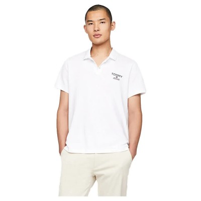 дънки,мъжки,блузи,с,яка,tommy,jeans,slim,corp,short,sleeve,polo,white,(white)