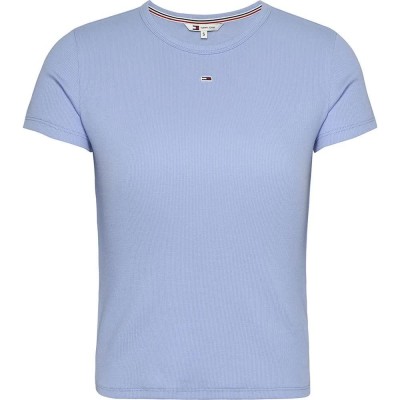 тениска,дамски,тениски,tommy,jeans,slim,essential,ext,short,sleeve,t,shirt,moderate,blue,(purple)