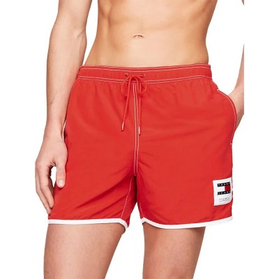бански,гащета,мъжки,бански,костюми,tommy,jeans,um0um03149,swimming,shorts,red