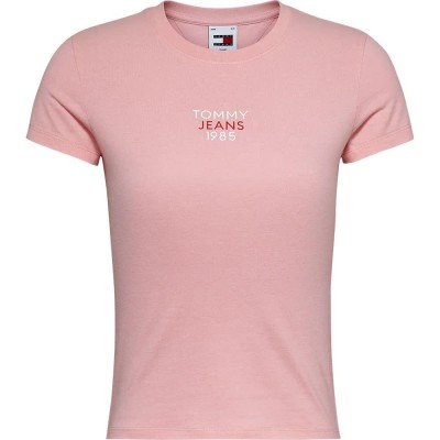тениска,дамски,тениски,tommy,jeans,essential,logo,1,short,sleeve,t,shirt,pink,(ballet,pink)