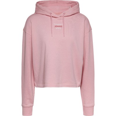 суичър,дамски,блузи,tommy,jeans,essential,logo1,hoodie,pink