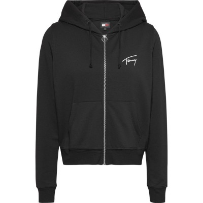 блуза,дамски,блузи,tommy,jeans,signature,full,zip,sweatshirt,black