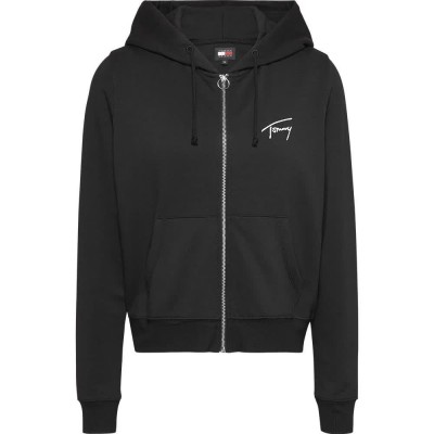 блуза,дамски,блузи,tommy,jeans,signature,full,zip,sweatshirt,black,(black)