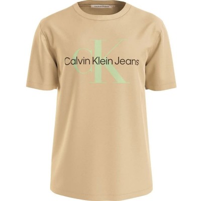 тениска,мъжки,тениски,calvin,klein,jeans,seasonal,monologo,short,sleeve,t,shirt,warm,sand,(beige)