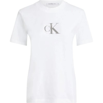 тениска,дамски,тениски,calvin,klein,jeans,sequin,short,sleeve,t,shirt,white