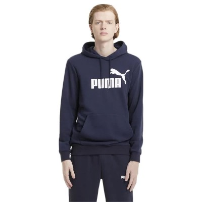 палто,мъжки,пуловери,puma,ess,big,logo,hoodie,peacoat,(blue)
