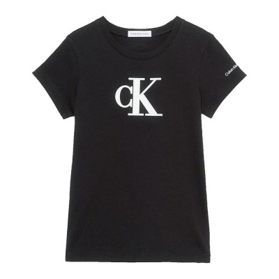 тениска,детски,тениски,calvin,klein,jeans,metallic,monogram,slim,short,sleeve,t,shirt,black
