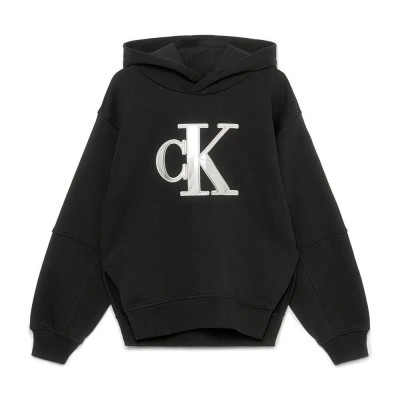 суичър,детски,блузи,calvin,klein,jeans,metallic,satin,monogram,hoodie,black