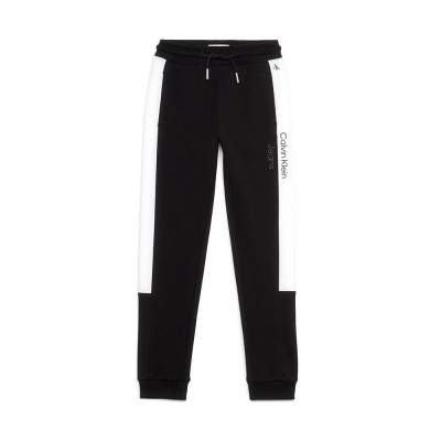 анцуг,детски,панталони,calvin,klein,jeans,terry,color,block,regular,sweat,pants,black