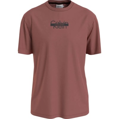 тениска,мъжки,тениски,calvin,klein,cut,through,logo,short,sleeve,t,shirt,purple
