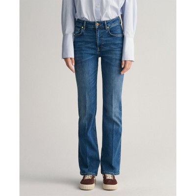 дънки,дамски,панталони,gant,4100227,flare,slim,fit,jeans,blue